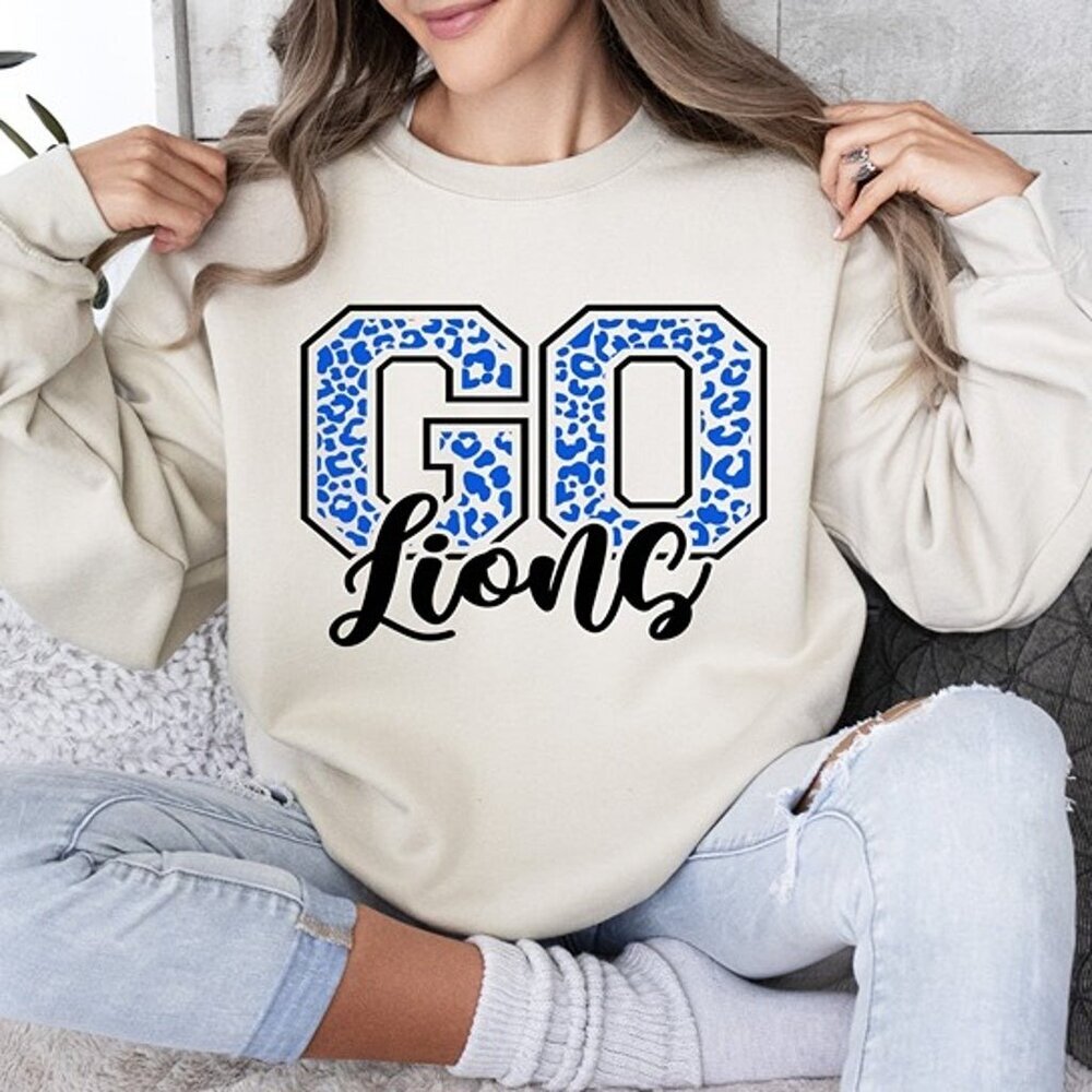 Detroit Lions Crewneck Sweatshirt Go Lions Retro Team Fan Football Gift 17